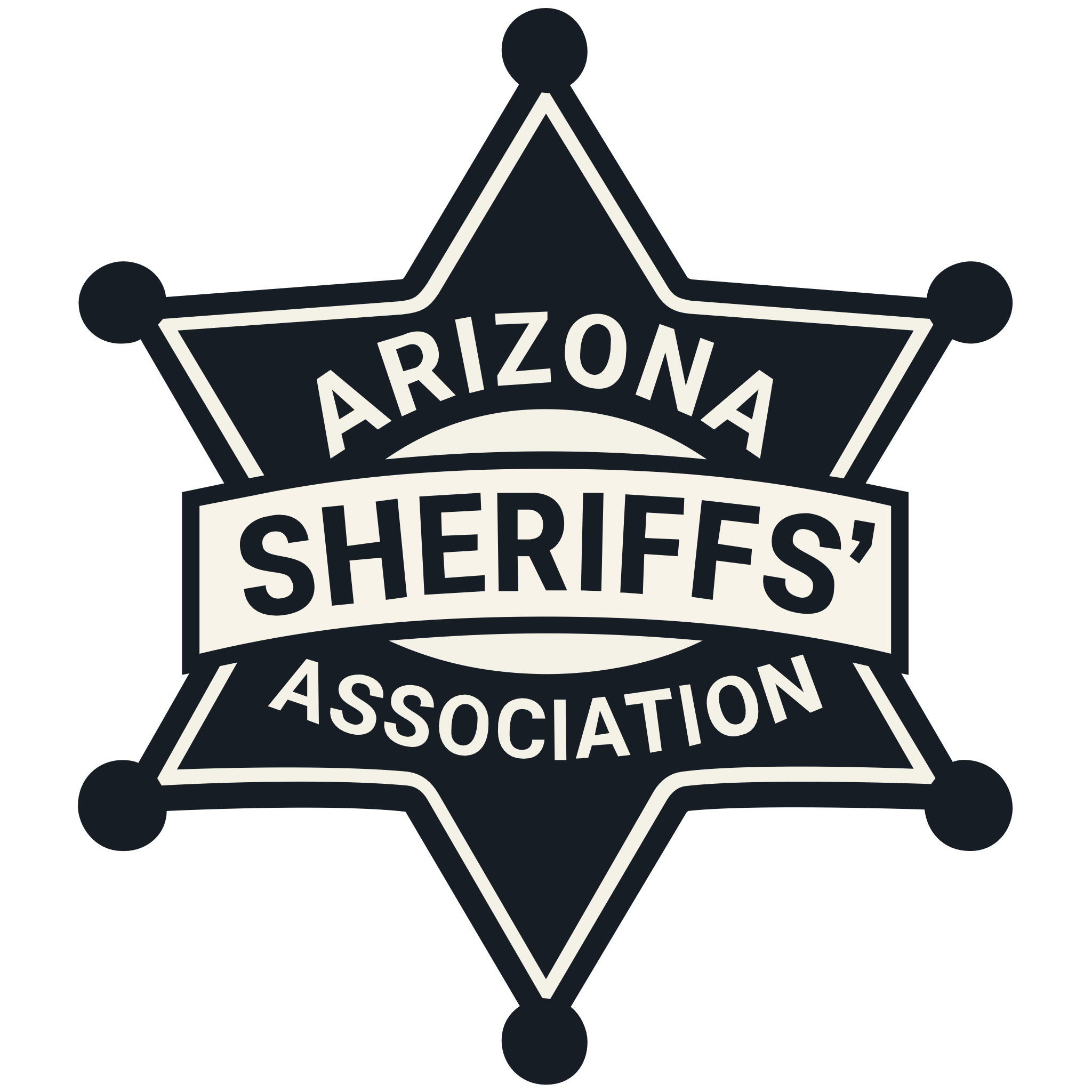 Arizona Sheriffs' Association seal, primary navy version